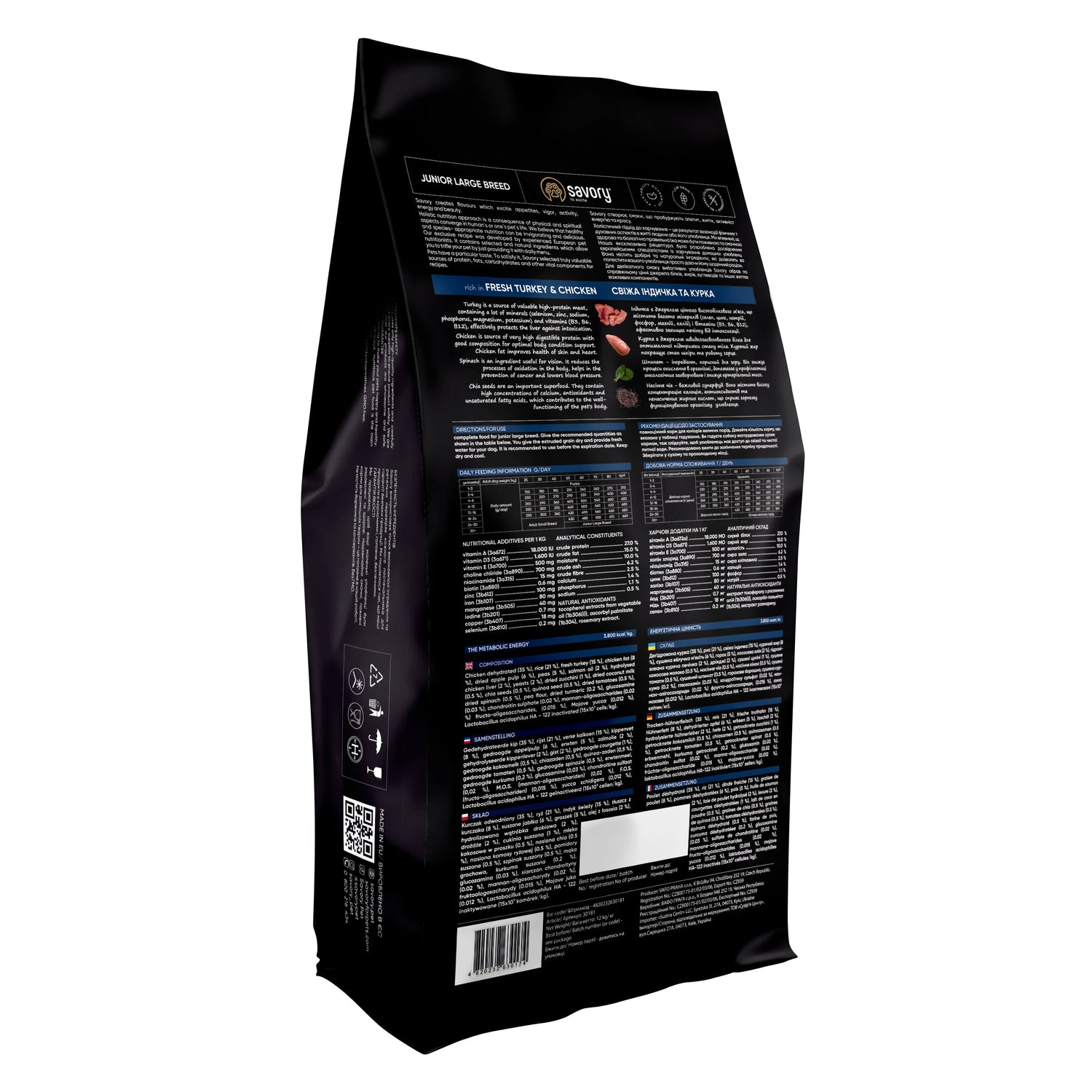 Savory Κουτάβια Μεγάλων φυλών με Γαλοπούλα και Κοτόπουλο