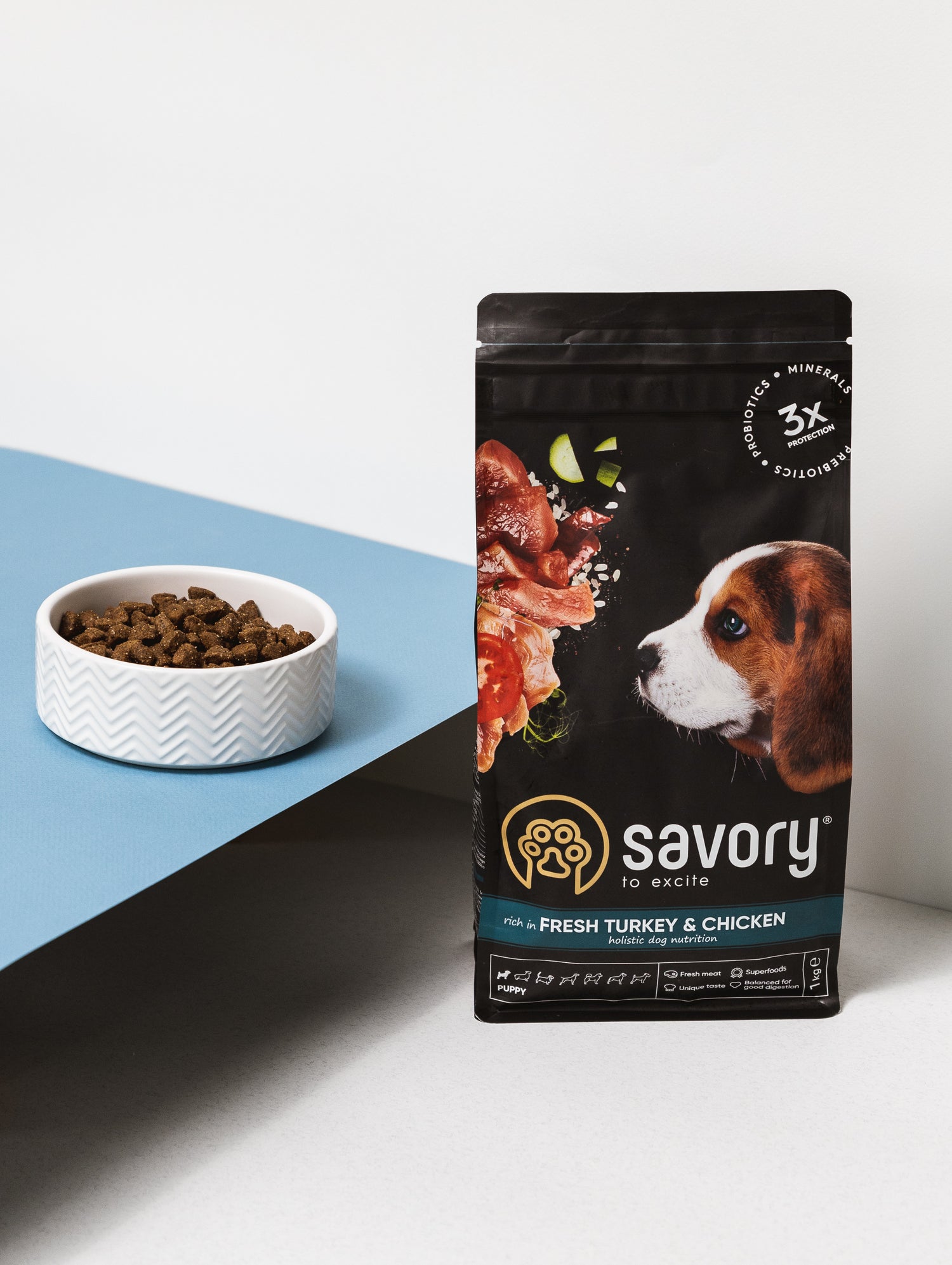 Savory Puppy με γαλοπούλα και κοτόπουλο για κουτάβια όλων των φυλών