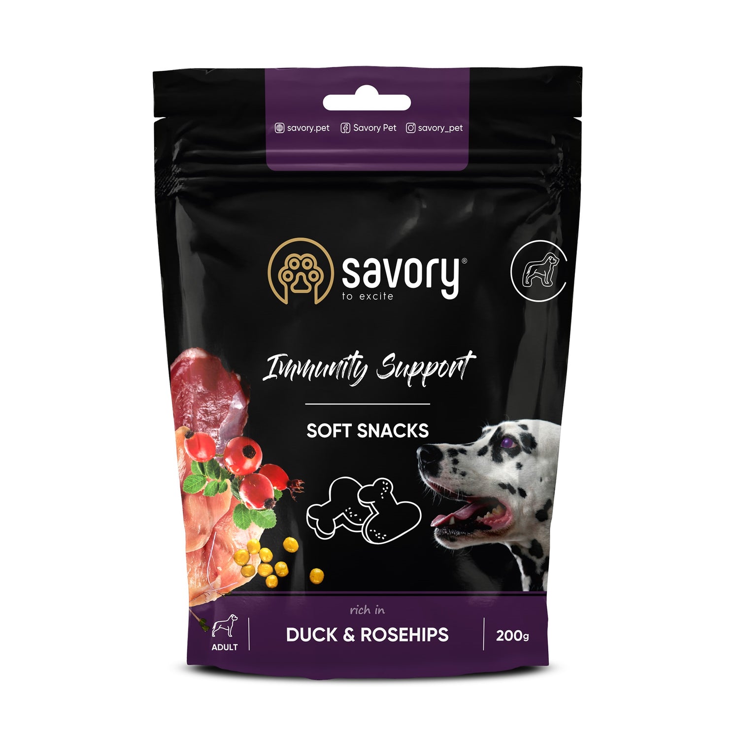 Savory soft snacks - Immunity, with Duck and Rosehip, 200 g