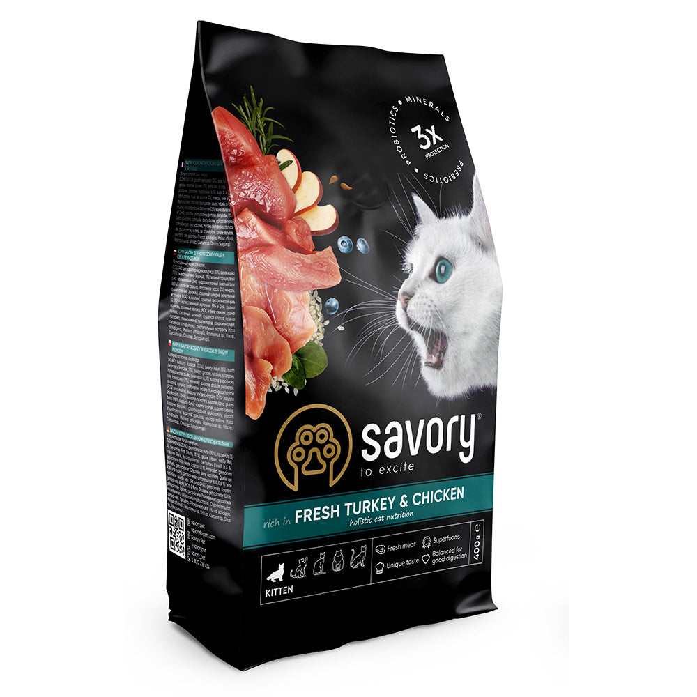 Savory Dry Food for Kitten Chicken & Turkey