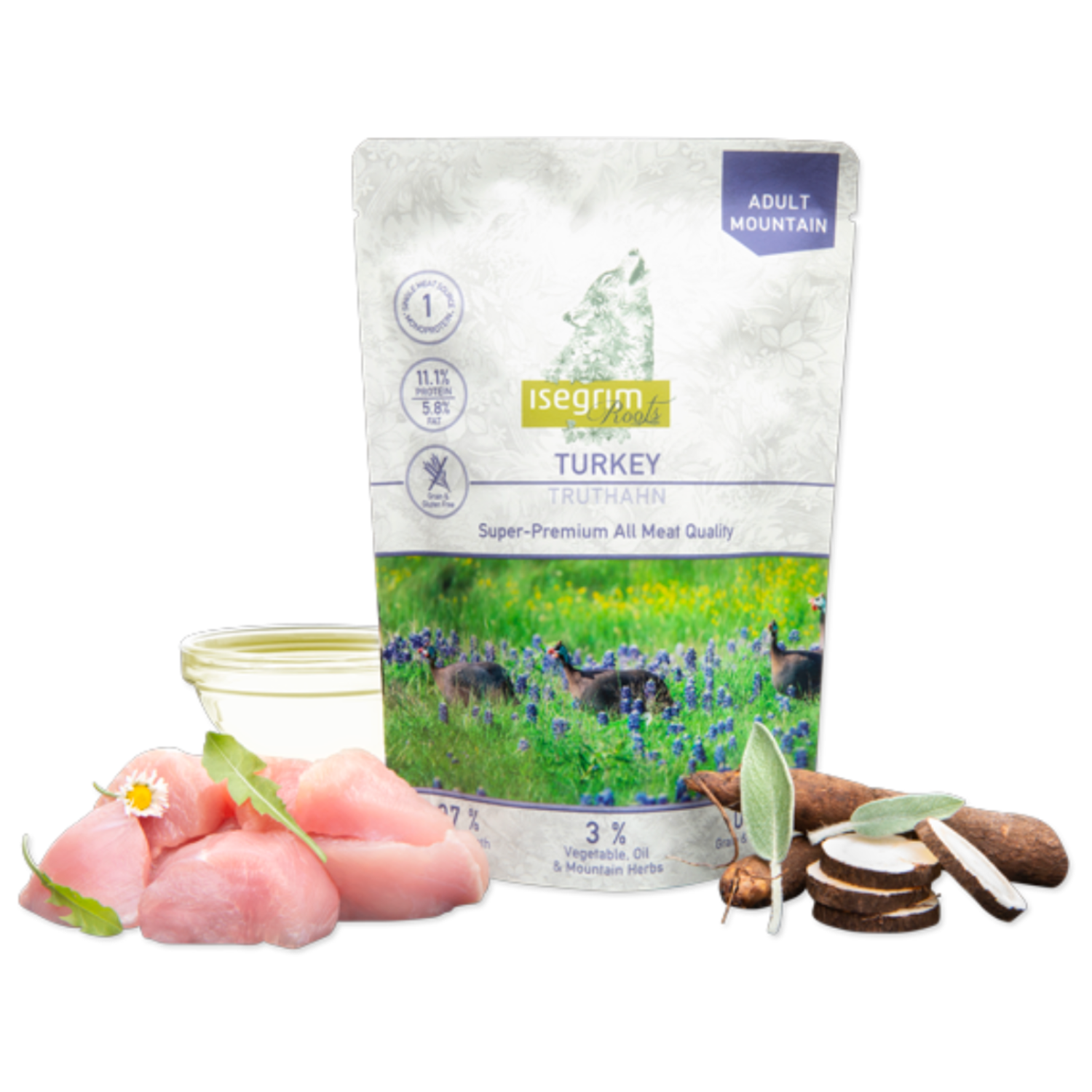 Isegrim Adult – Γαλοπούλα με Σαλσιφά, Ηλιέλαιο & Βότανα του Βουνού