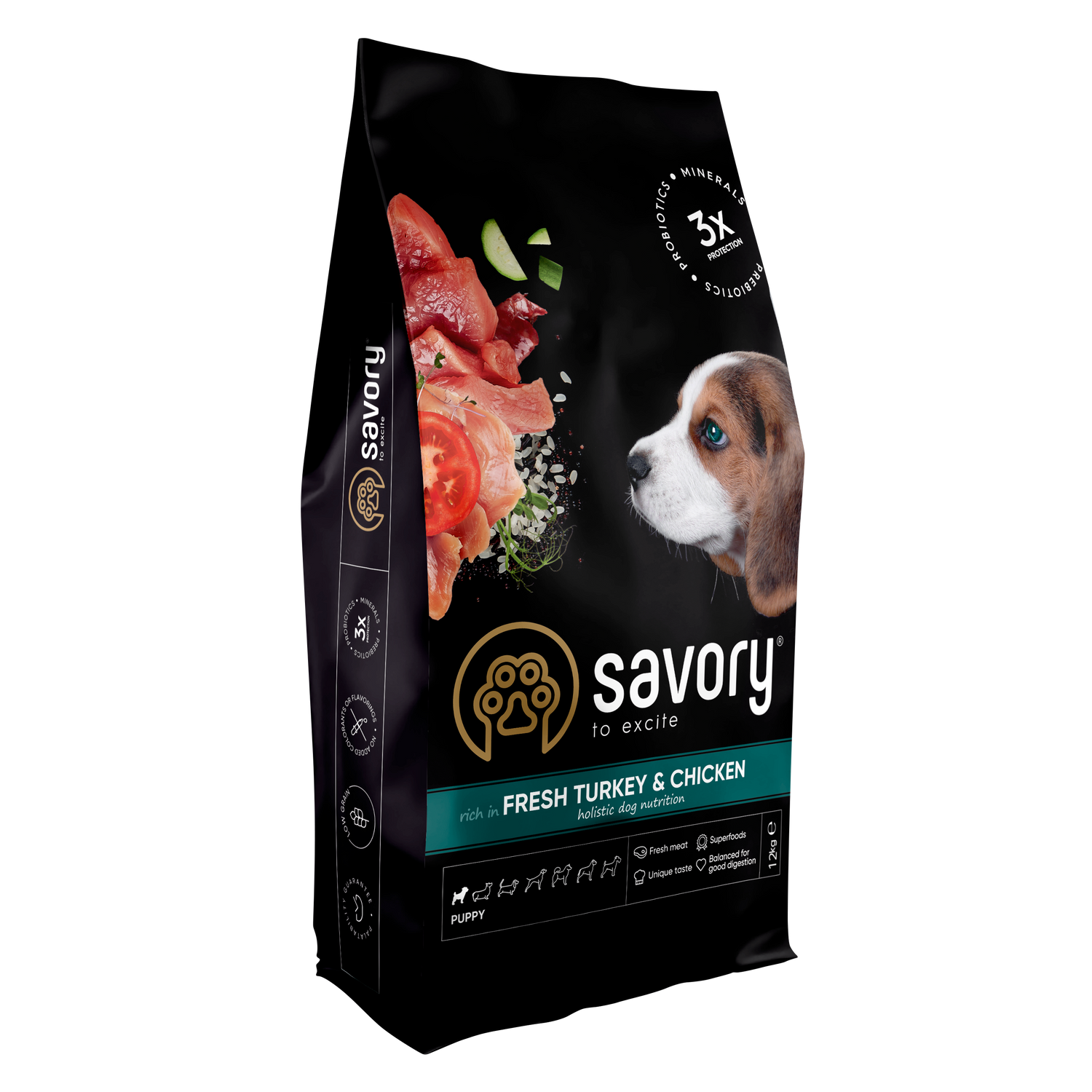 Savory Puppy με γαλοπούλα και κοτόπουλο για κουτάβια όλων των φυλών