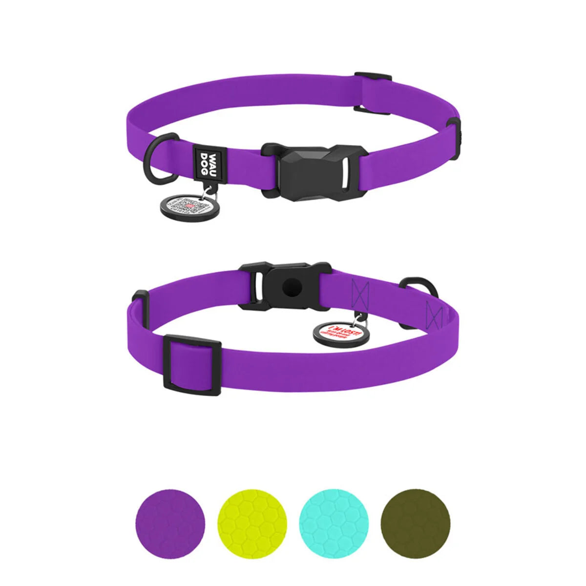 WAUDOG Magnet Dog Collar with QR Passport Purple – Μαγνητικό Περιλαίμιο Σκύλου από COLLARTEX