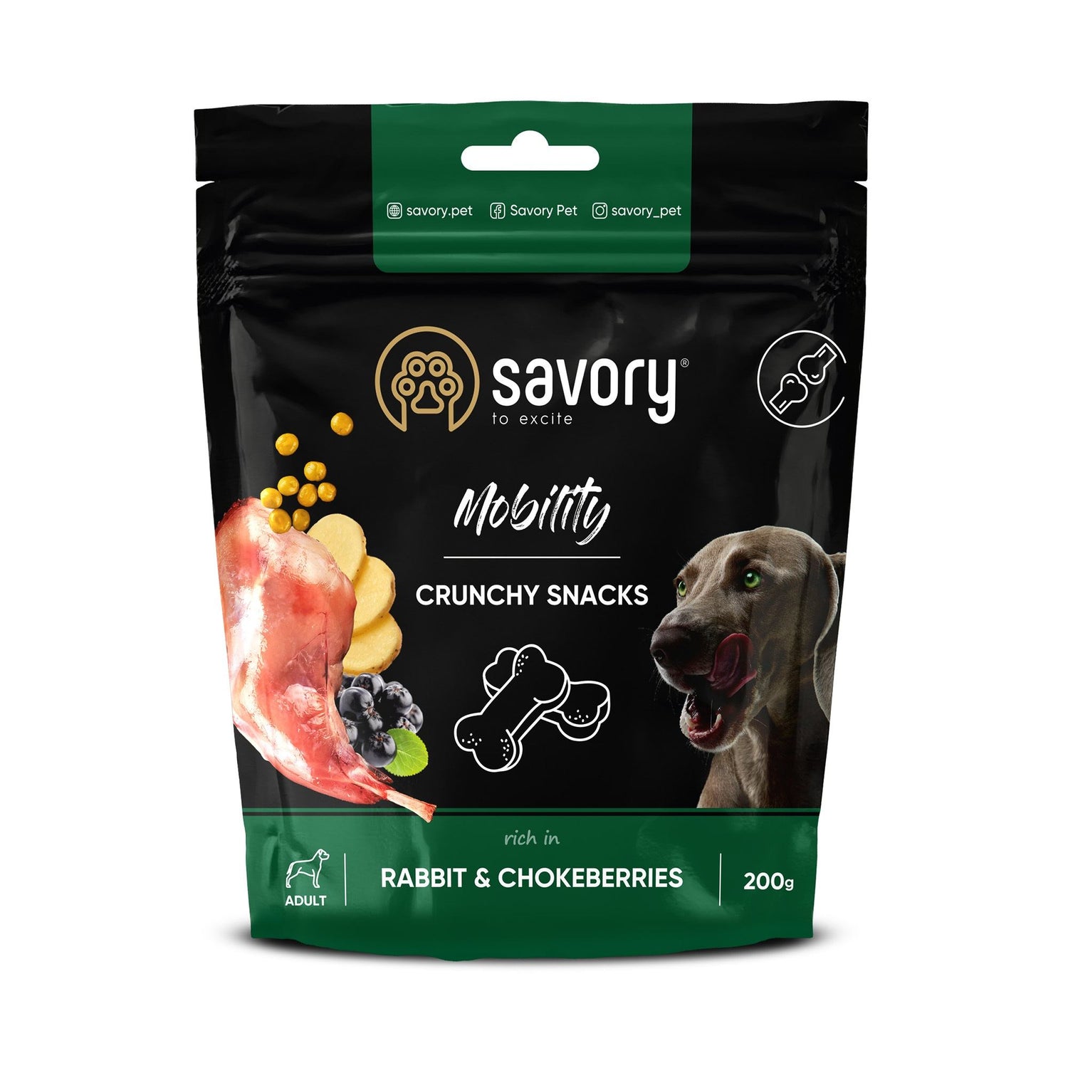 Savory Crunchy Snack - Mobility With Rabbit & Chokeberry 200gr