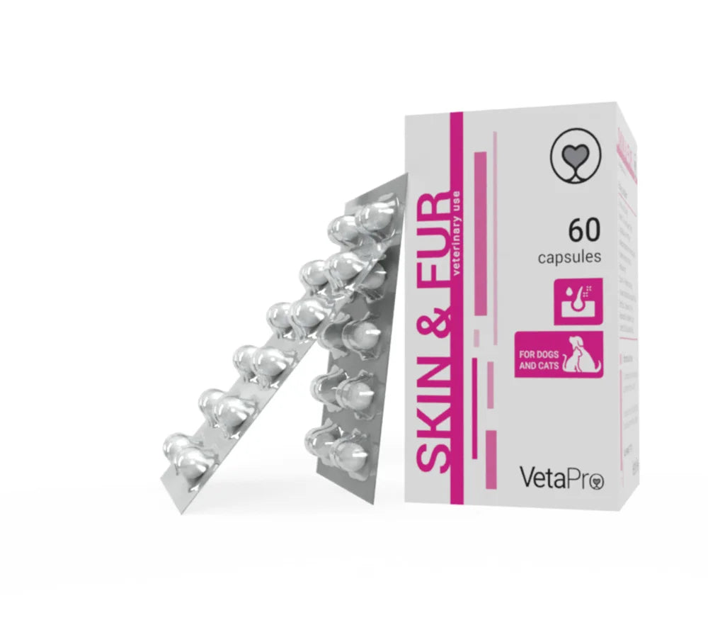 VetaPro Skin & Fur – Συμπλήρωμα Διατροφής για Υγιές Δέρμα & Λαμπερό Τρίχωμα (60 Κάψουλες)