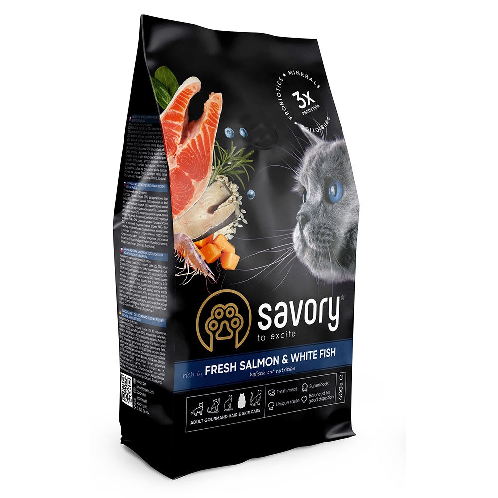 Savory Για Ενήλικες Γάτες με Σολομό και Λευκό Ψάρι