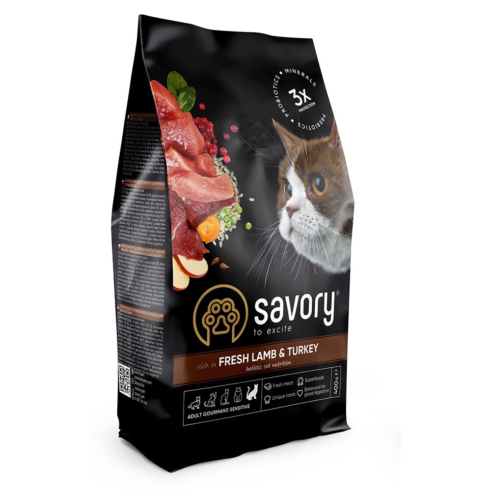 Savory Για Ενήλικες Γάτες με Αρνί και Γαλοπούλα