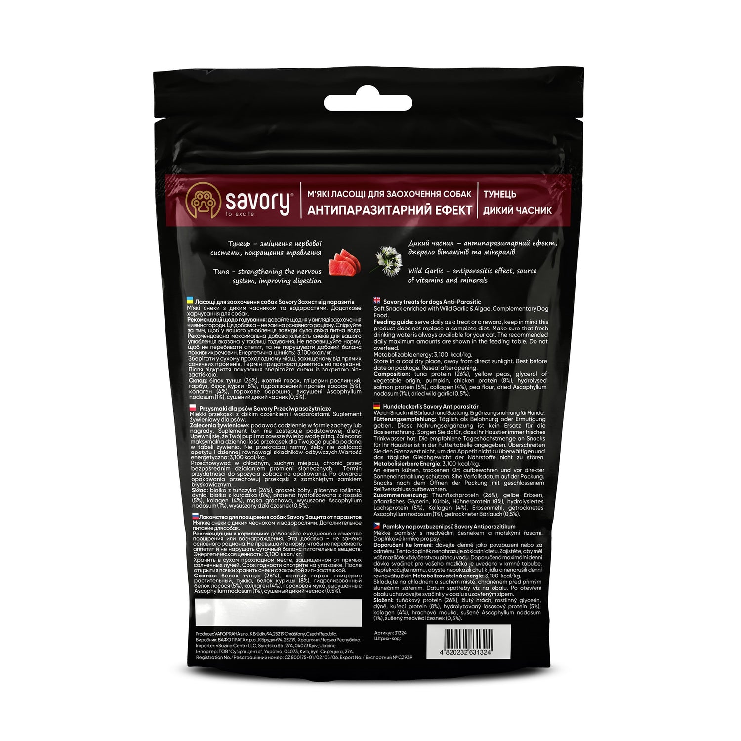 Savory soft snacks - Anti- Parasitic Tuna and Wild Garlic 200g