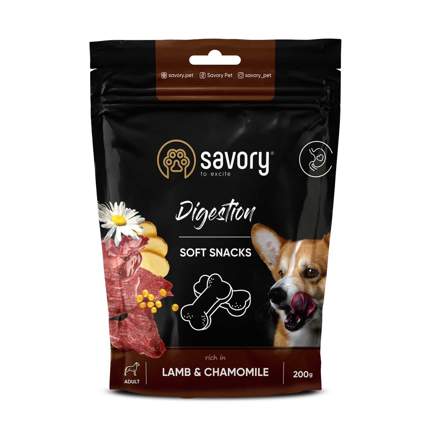 Savory soft snacks - Digestion, with Lamb and Chamomile, 200 g