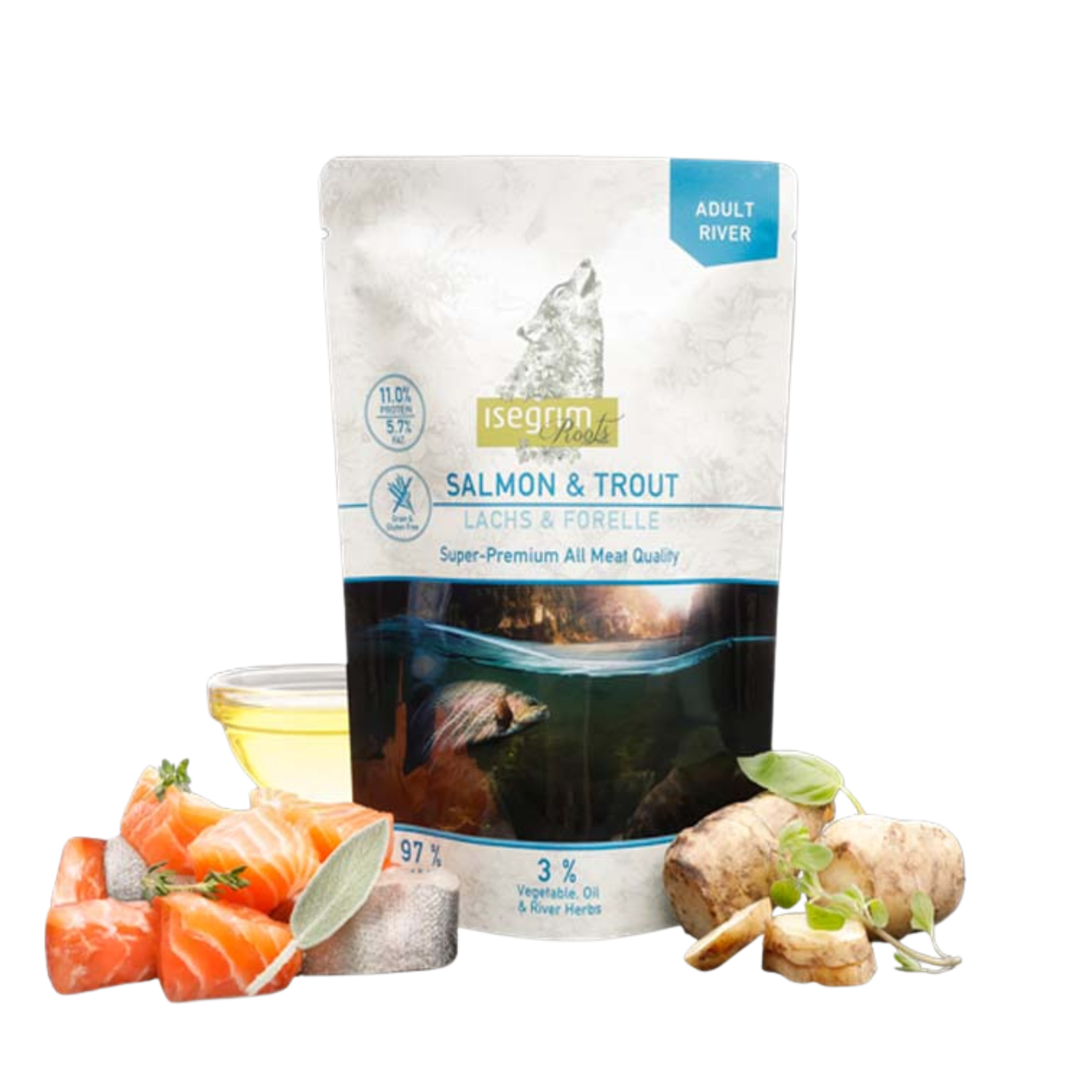 Isegrim Adult – Σολομός & Πέστροφα με Ηλίανθο, Λάδι Κνήκου & Βότανα του Ποταμού