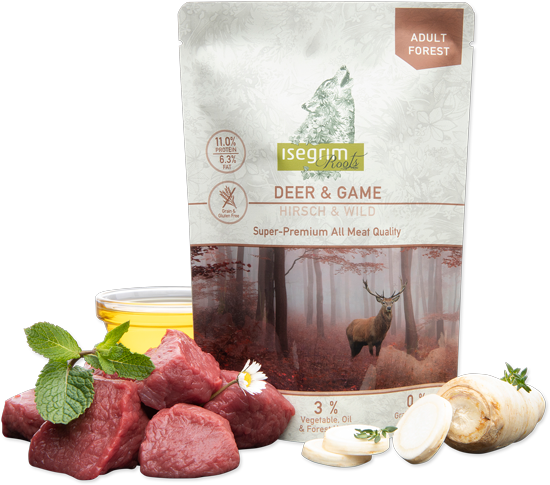 Isegrim Adult – Ελάφι & Θήραμα με Ρίζα Μαϊντανού, Έλαιο Κνήκου & Βότανα του Δάσους